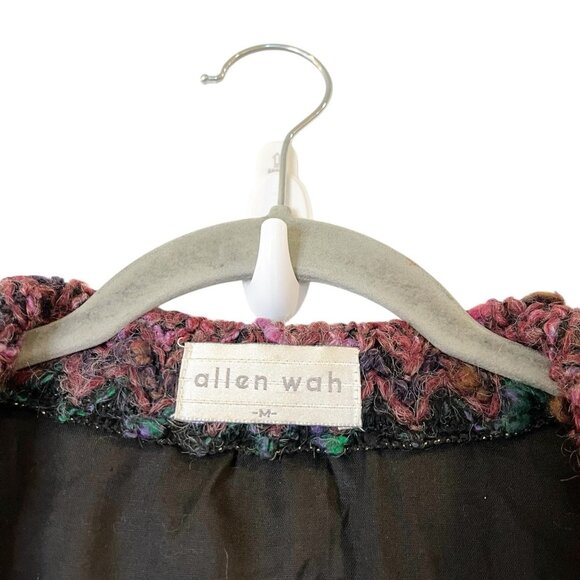 Allen Wah Knit Cardigan Sweater Colorful Button Front Coat Jacket Art Lagenlook - Picture 4 of 4